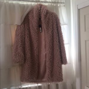fluffy pink coat